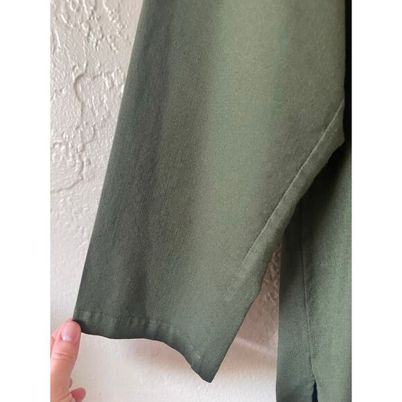 NWOT Eskandar Virgin Wool Button Down Tunic Quiet Luxury Lagenlook Green Artsy - Picture 8 of 10